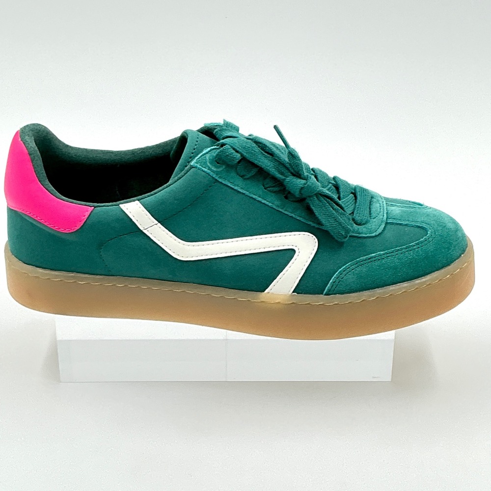 Steve Madden Size 9 Sneaker Green Pink Suede Platform NEW Reformer $90